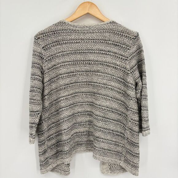 J. Jill purejill Open Cardigan, Size Small, Textured 3/4 Sleeve, Grannycore - Picture 3 of 10